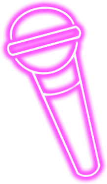 Pink neon microphone